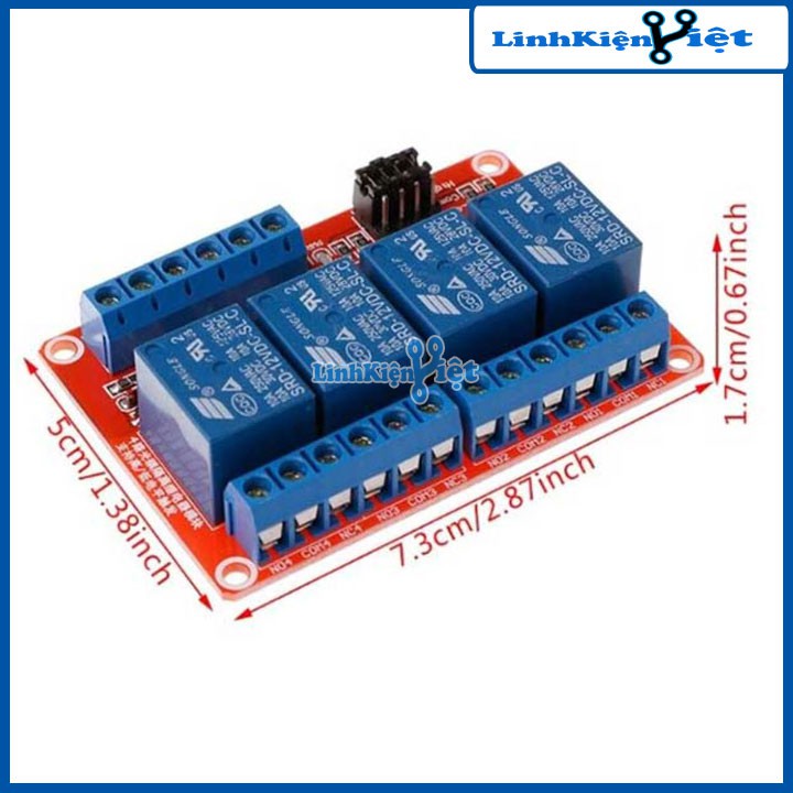 Module Relay 12VDC 4 Kênh H/L