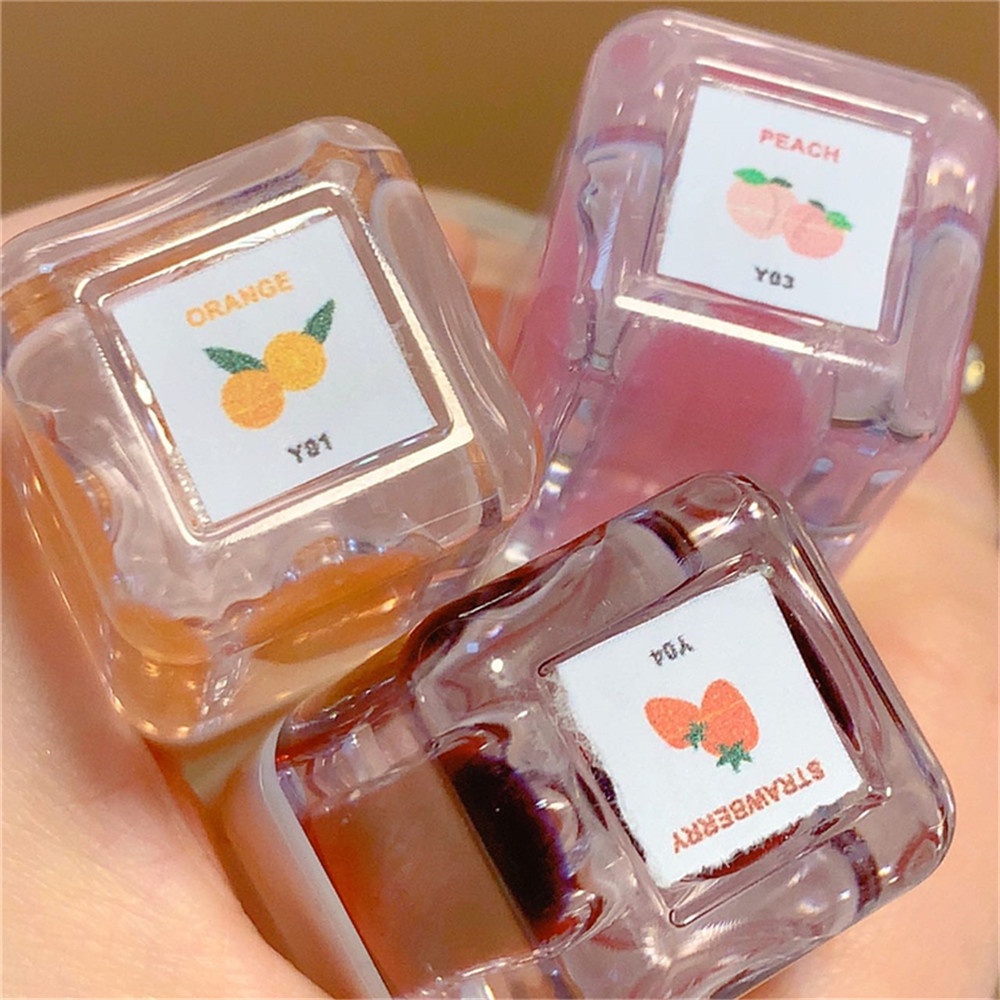 [Hàng mới về] Son bóng trong suốt dưỡng ẩm thiết kế vỏ hình vuông