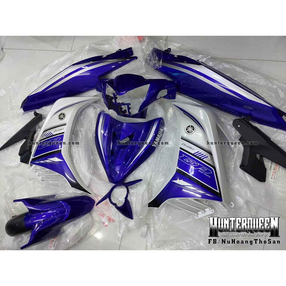 Tem rời Exciter 2011 - Tem GP 2012 xanh trắng - Tùy chỉnh theo yêu cầu - Tem chế Exciter 135 chất lượng cao