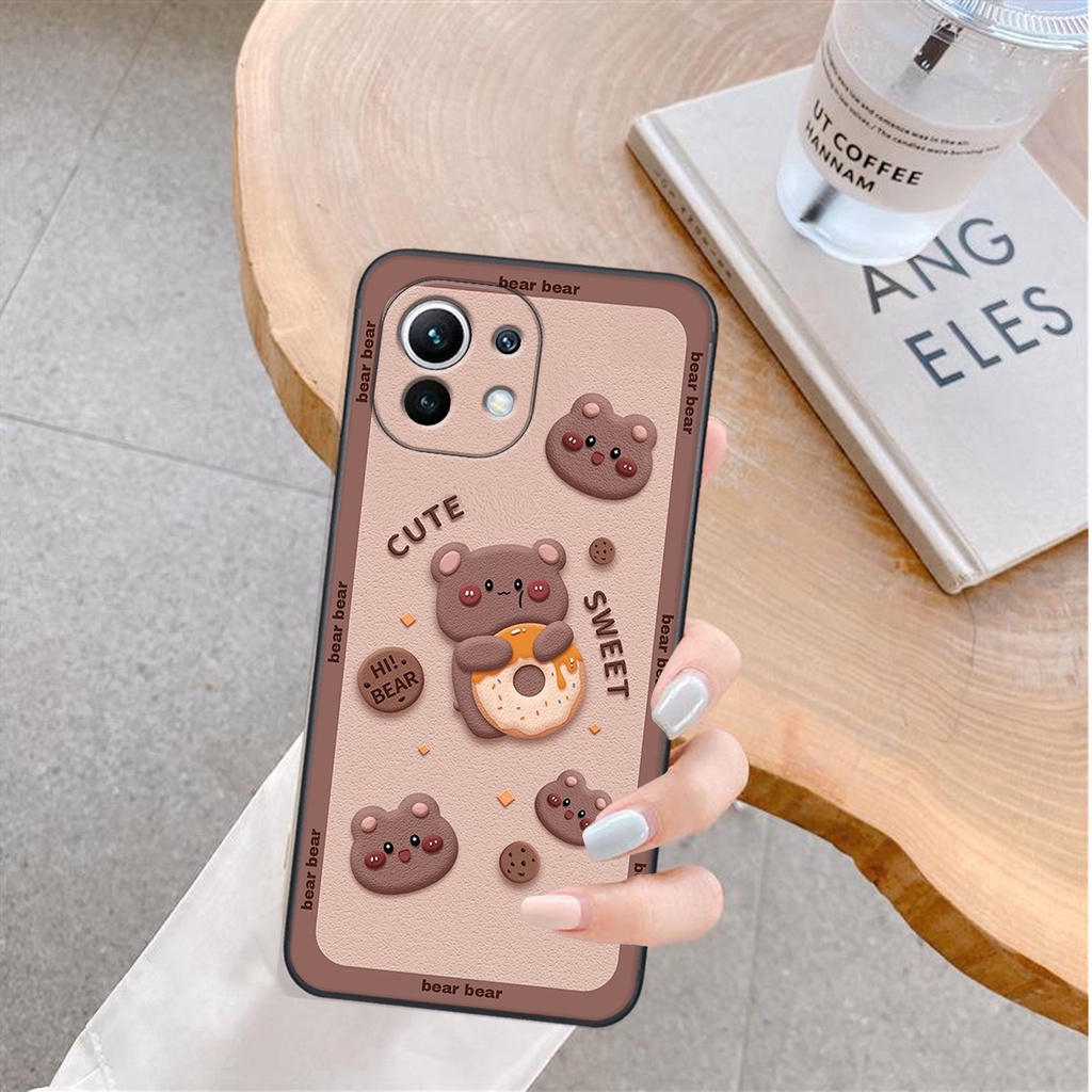 Ốp lưng Xiaomi MI 11 / MI 11 LITE in hình Gấu nâu - hồng, Gấu Be@rick  cực CUTE, DỄ THƯƠNG