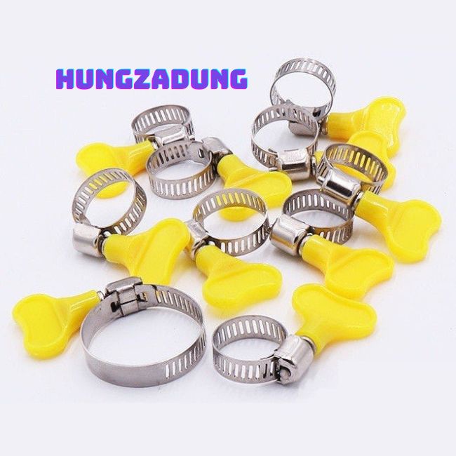 Đai Siết Ổng Nước Cổ Dê Dây Ga Bằng Inox Có Tay Vặn Bằng Nhựa HUNGZADUNG
