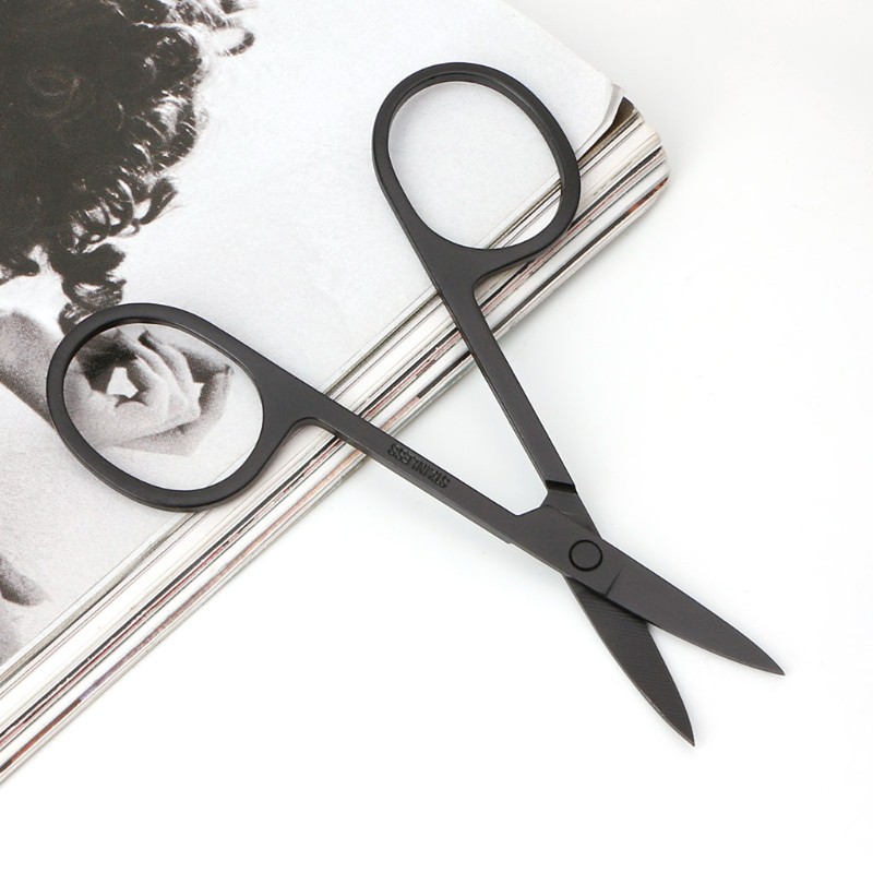 Kéo tỉa lông mày trang điểm cầm tay tiện lợi bằng thép không gỉ