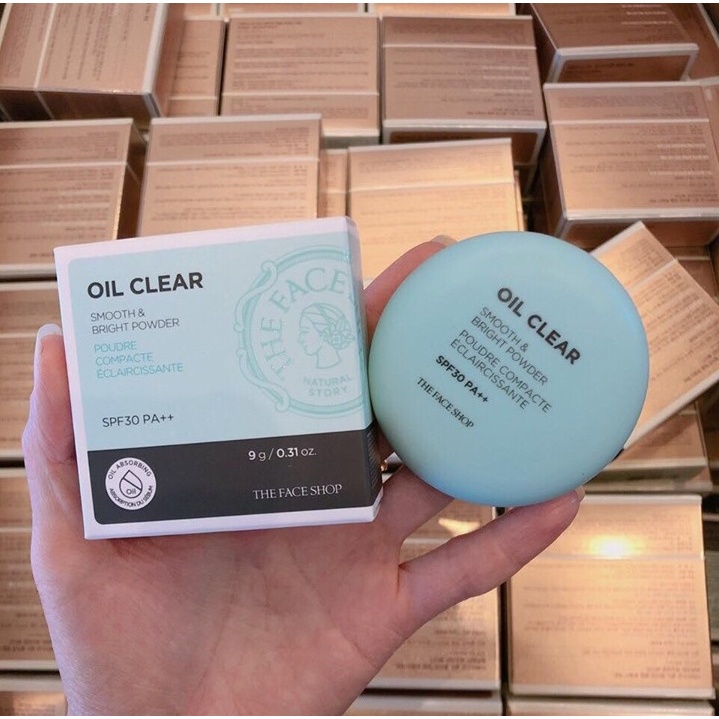 Phấn Phủ Nén Kiềm Dầu The Face Shop Oil Clear Smooth &amp; Bright Pact SPF30 PA+++.