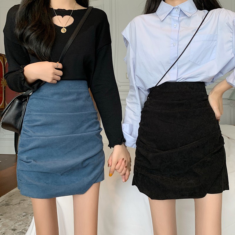 Chân Váy Lưng Cao Màu Đen Thiết Kế Lệch Tà Độc Đáo | BigBuy360 - bigbuy360.vn