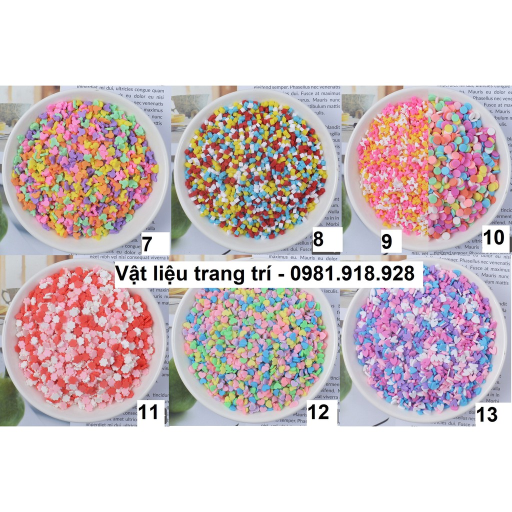 Cốm trộn slime (100g) phụ kiên trang trí