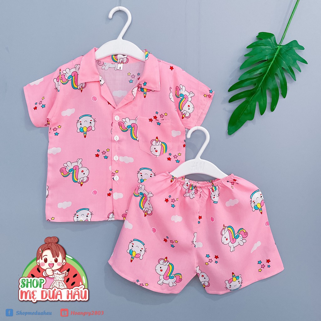 Bộ tole lanh Pyjama ngắn bé gái 8-32kg (Link 2)