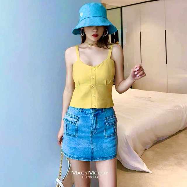 Chân váy bò 2 túi hộp có quần trong | BigBuy360 - bigbuy360.vn