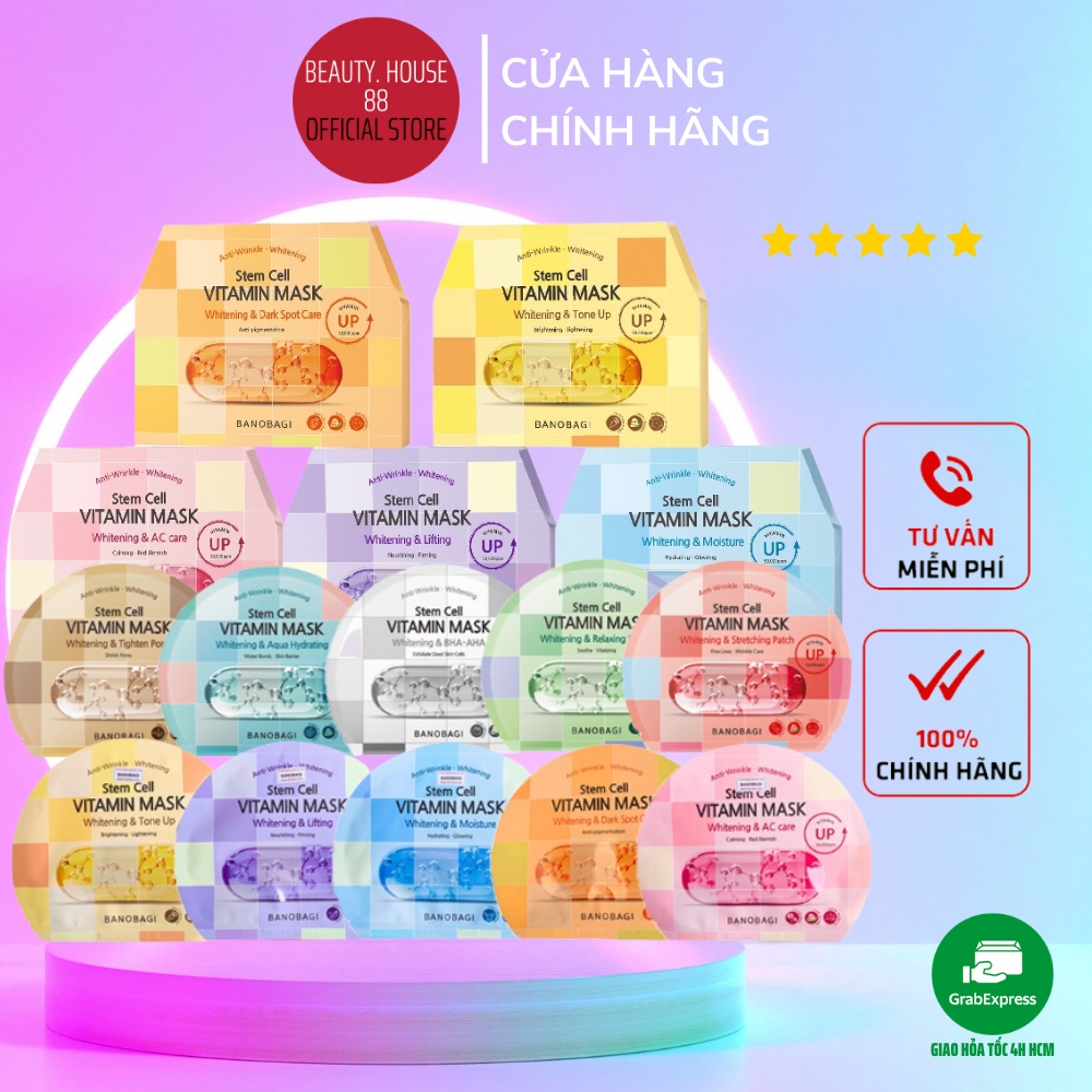 Mặt Nạ Giấy Banobagi Jelly Vita Genic Mask Viên Thuốc Bổ Sung Vitamin Thần Thánh 30ml