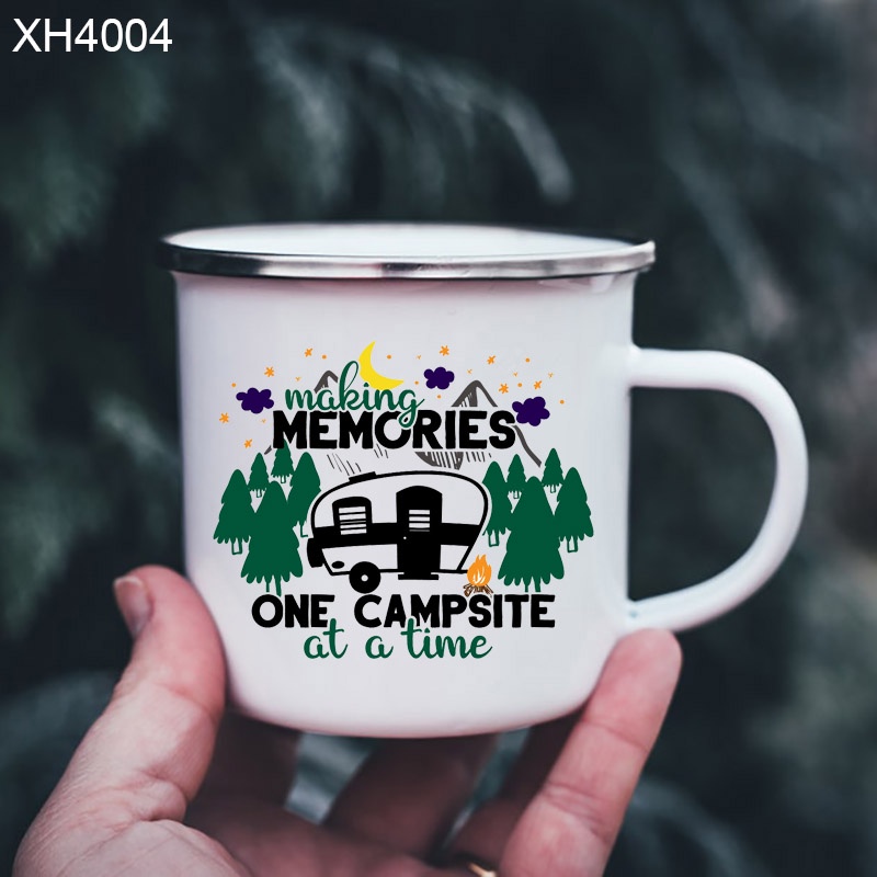 Núi In Men Cốc Cắm Trại Cốc Tay Cầm Drinkware Kỳ Nghỉ Đi Bộ Đường Dài Cốc