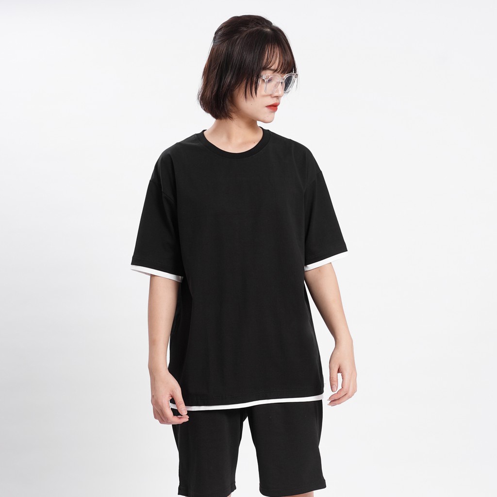 Áo thun trơn PHỐI GẤU Unisex N7 Basic Tee mùa hè Nam Nữ tay lỡ Oversize form rộng đường phố phong cách Hàn Quốc