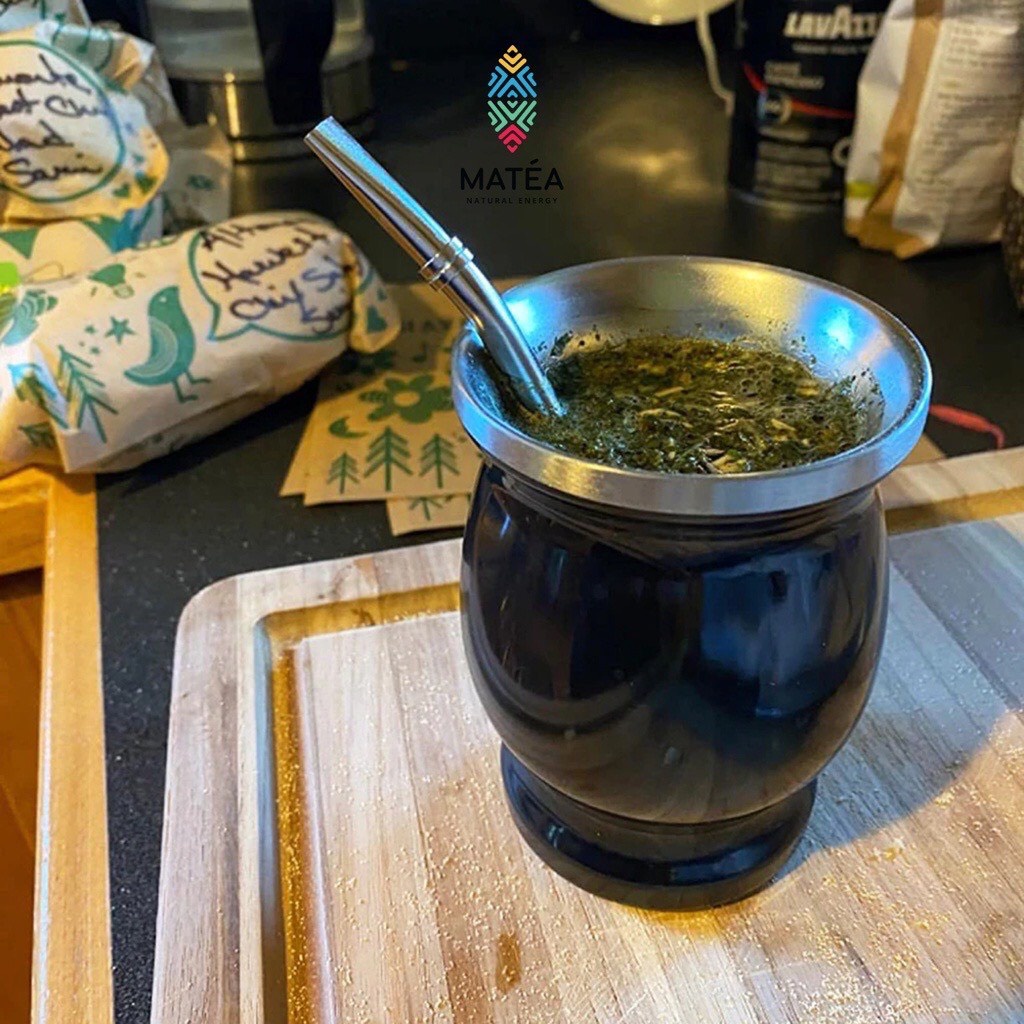 Cốc Trà Yerba Mate/Bombilla Truyền Thống chuẩn Argentina. Dùng pha uống trà xưa người dân Argentina