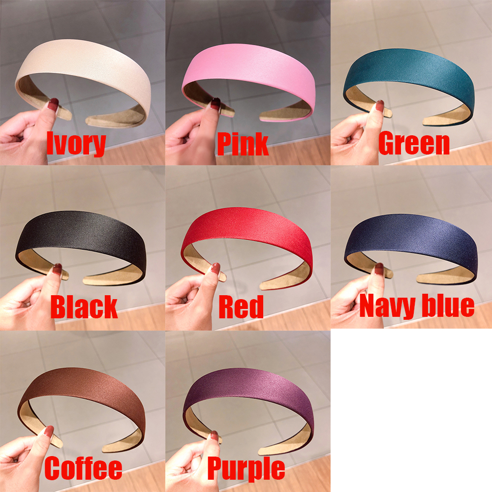 ALICE Băng Đô Cài Tóc Bằng Vải Satin 8 Màu Cho Nữ