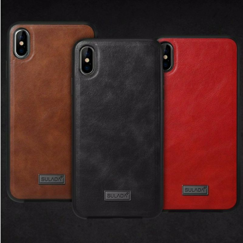 Ốp lưng Sulada da cho iPhone XR 6.1inch viền dẻo chống sốc