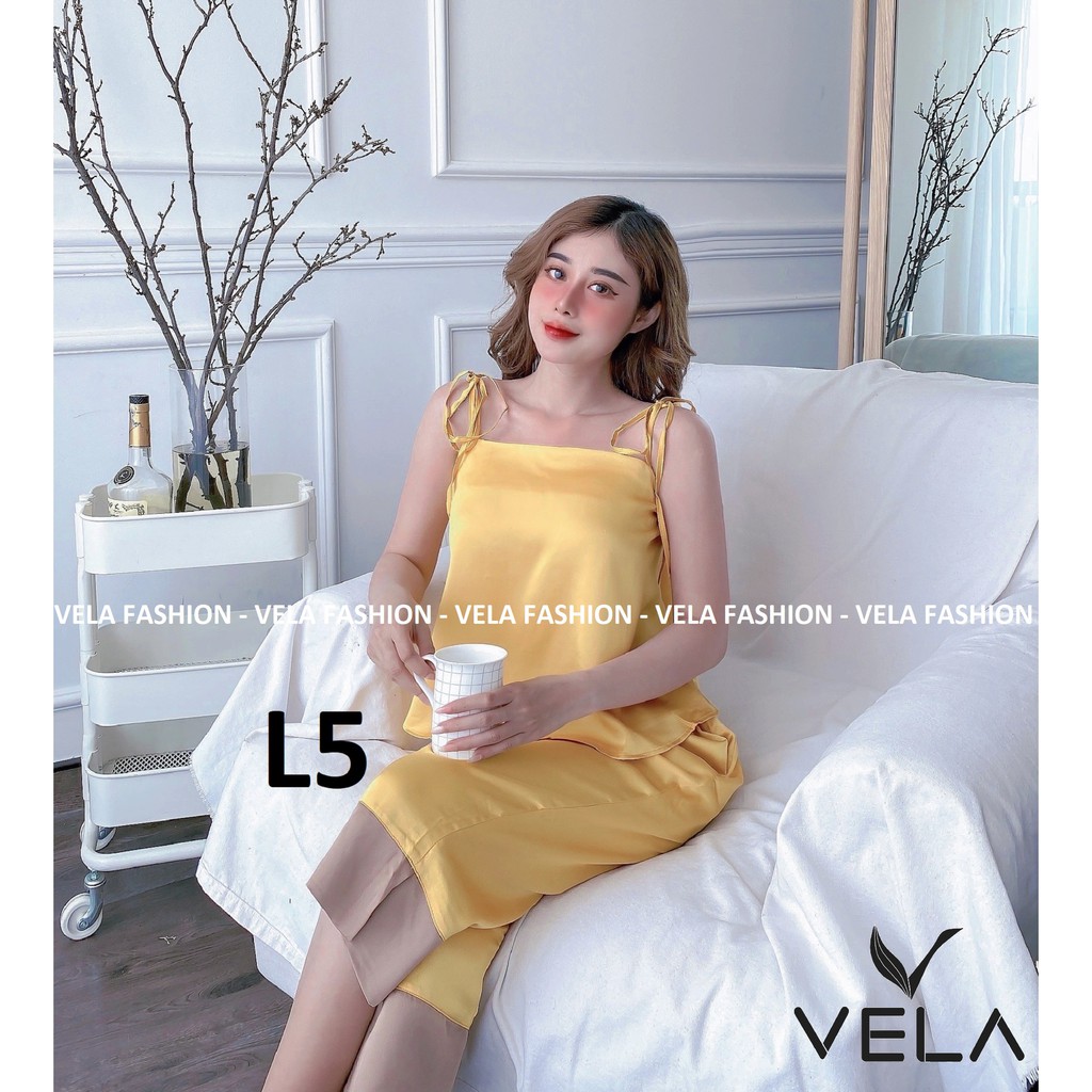 Bộ Lửng quần Lỡ 2 dây buộc nơ lụa Satin cao cấp | BigBuy360 - bigbuy360.vn