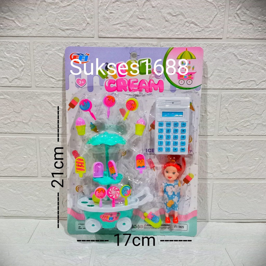 Bộ Đồ Chơi Xe Đẩy Bán Kem Cho Búp Bê Barbie Fi 565