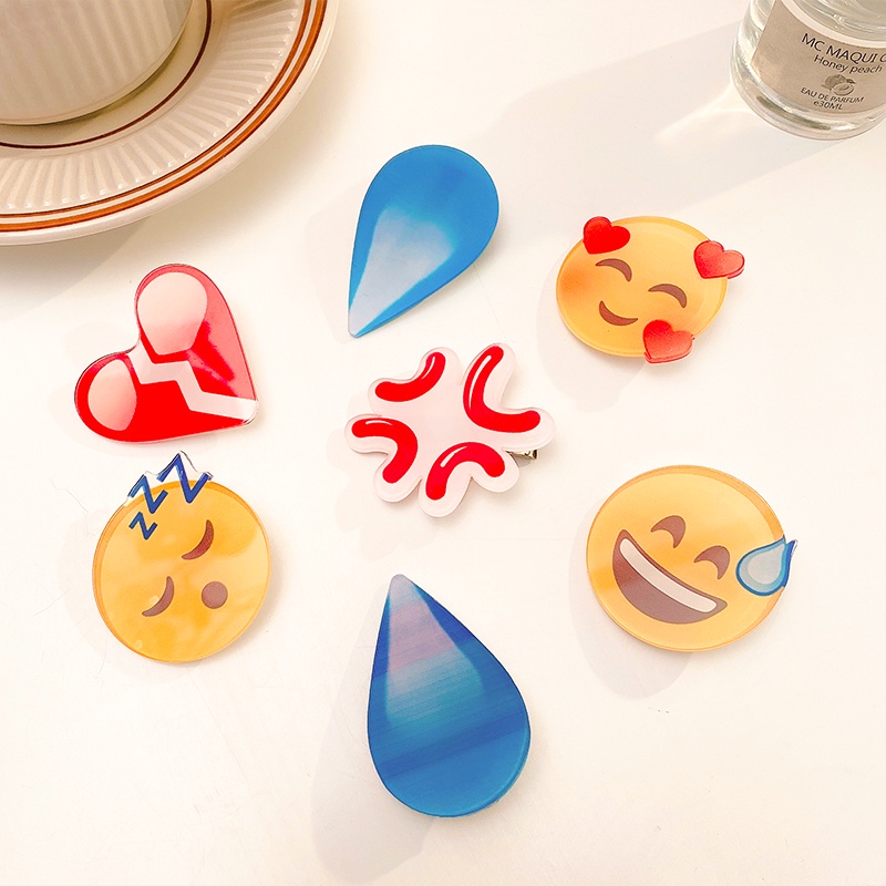 Kẹp tóc thiết kế hình mặt cười dễ thương phong cách hàn quốc