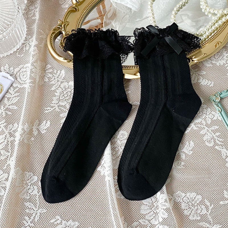 Đôi Vớ Thuyền Phối Ren Phong Cách Lolita Nhật Bản Cho Nữ