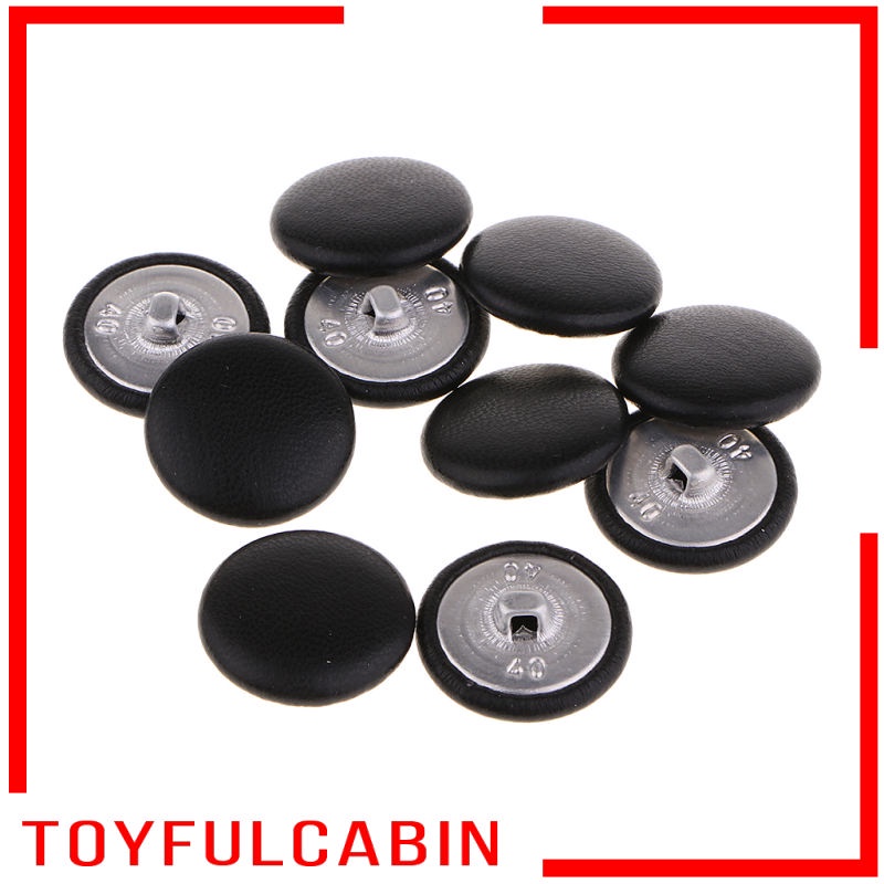 Set 10 Nút Da Giả Màu Đen Làm Đồ Thủ Công