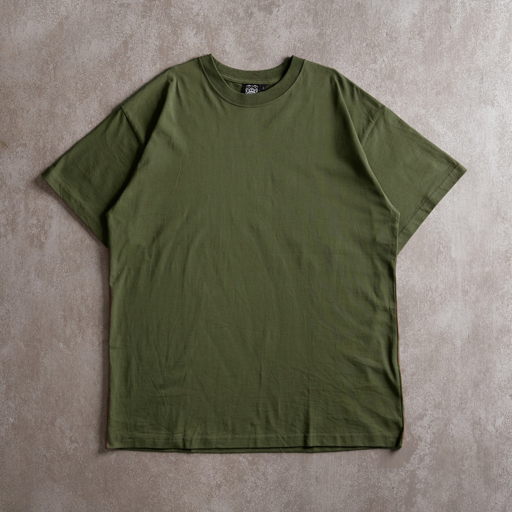 Áo Thun Trơn Gori Basic Tee | Form Rộng Tay Ngắn Xanh Rêu.