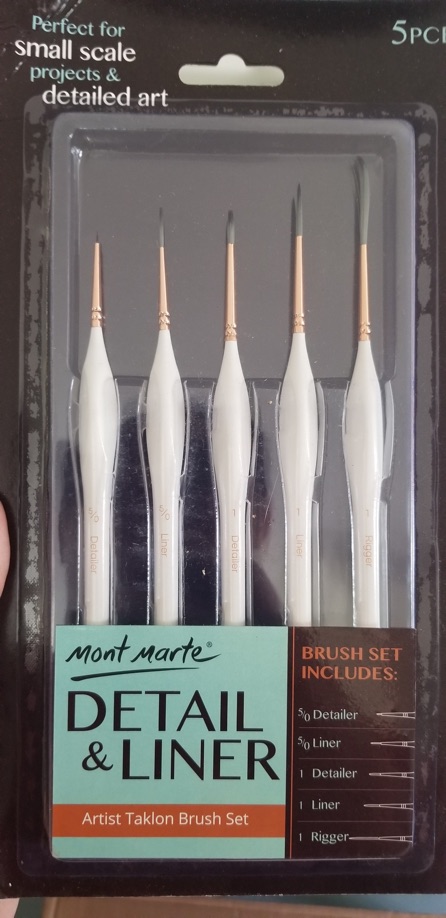 Bộ cọ 5 cây tỉa và viền nét Detail &amp; Liner - set theo phong cách artist Taklon - Mont Marte