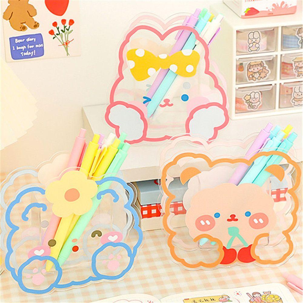 Hộp Đựng Bút Để Bàn Màu Cầu Vồng Sắp Xếp Gọn Gàng