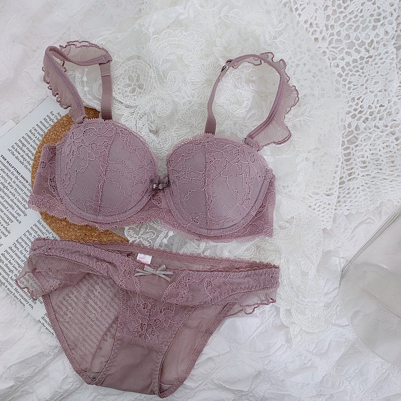 Bộ đồ lót có gọng đệm mỏng ren mềm sexy quai bèo siêu xinh THE CELYNBRA - B01