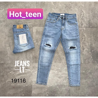 Quần jean nam xanh rách gối cá tính, đậm phong cách trẻ trung 19031