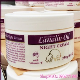 Kem cừu ban đêm 250g - LANOLIN NIGHT CREAM Oil with Vitamin E. Xuất xứ Australia.