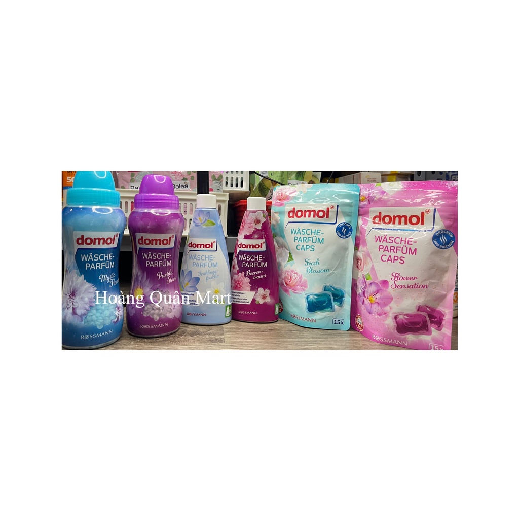 Viên giặt nước hoa Domol, dạng túi 15 viên, dạng viên cô đặc 275g và dạng nước 250ml, hàng nội địa Đức