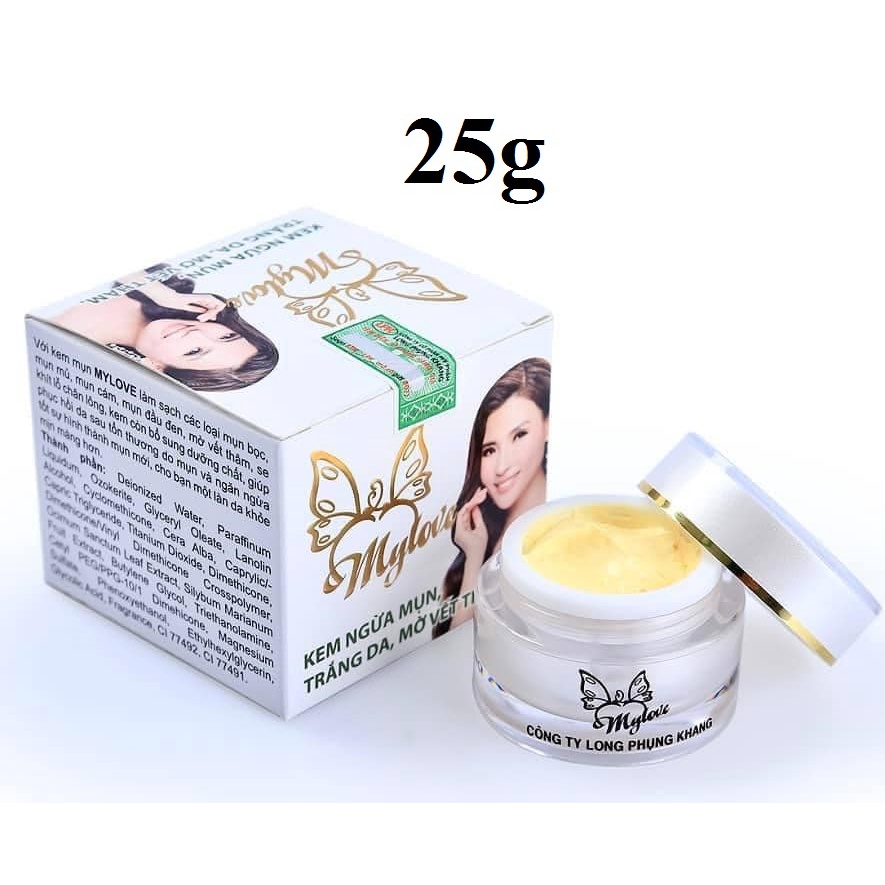 Kem Ngừa Mụn - Mờ Vết Thâm - Giúp Trắng Sáng Da & Chống Nắng MYLOVE 25g - Hàng Chính Hãng