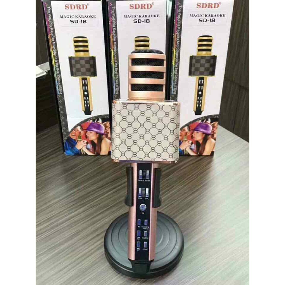 Mic hát karaoke bluetooth SD17 (Mic SD08-SD-SD18-YS90-YS91-YS92-YS93-YS95-L698) 3 in 1 loa to Mic Bass cực chuẩn