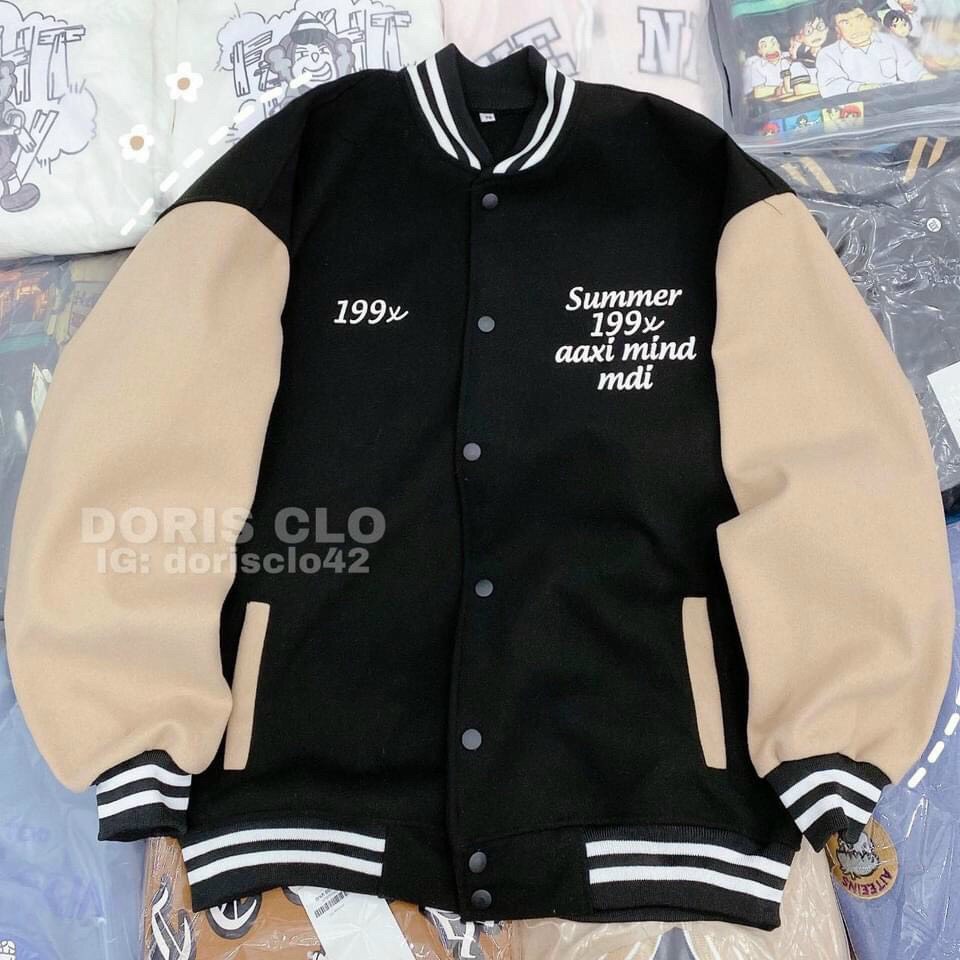 Áo khoác bomber dù TDP Summer 199x màu đen tay phối nâu