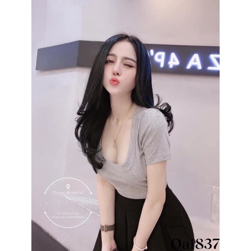 Áo phông nữ cổ u , áo thun trơn nữ đẹp rẻ