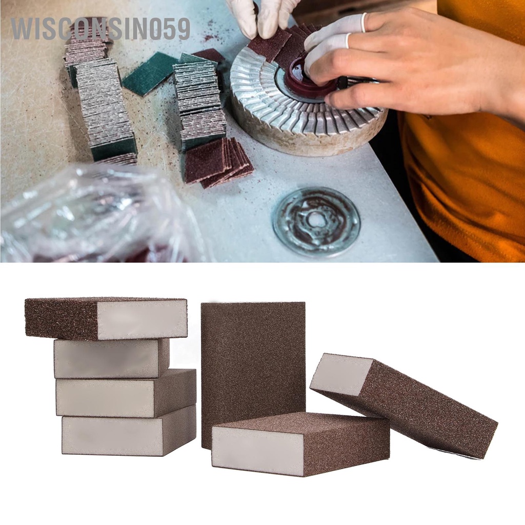 Wisconsin059 7 cái Bọt biển chà nhám Khối khô ướt cát thô vừa mịn 36 60 80 100 120 180 220 Grit