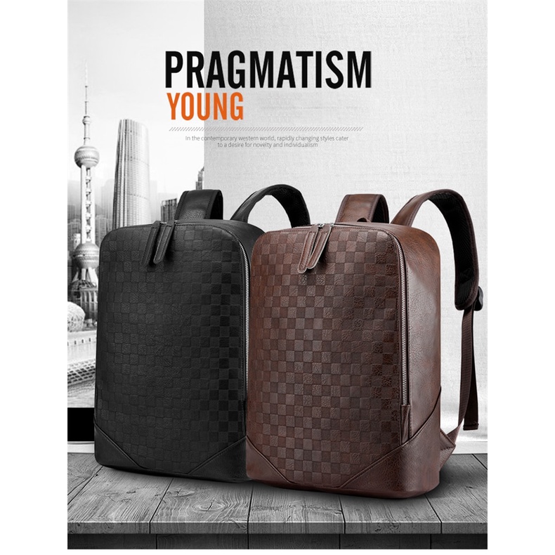 Ba Lô Da Pu Đựng Laptop Chống Thấm Nước 2022 Phong Cách Doanh Nhân Sang Trọng Cho Nam