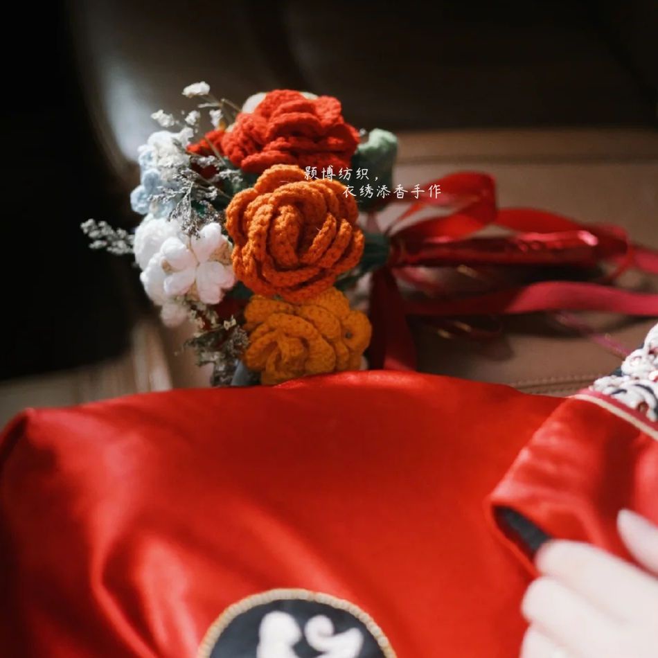 [DIY ART len handmade]Bó Hoa Hồng Giả Đan Len Thủ Công Trang Trí Tiệc Cưới#hoa len#hoa handmade#hoa đan len#diy móc len#đan len handmade