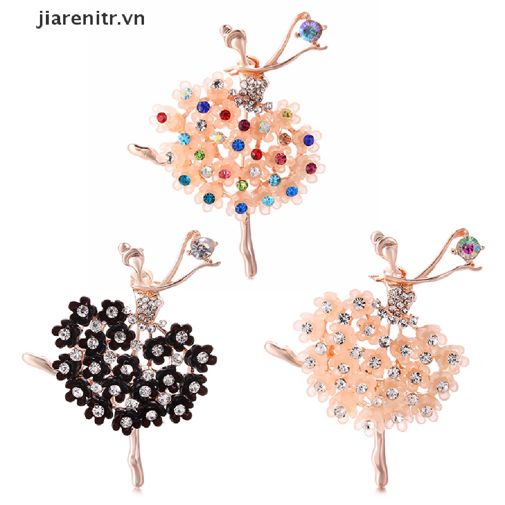Ghim Cài Áo Hình Vũ Công Ballet Đính Đá Pha Lê Xinh Xắn