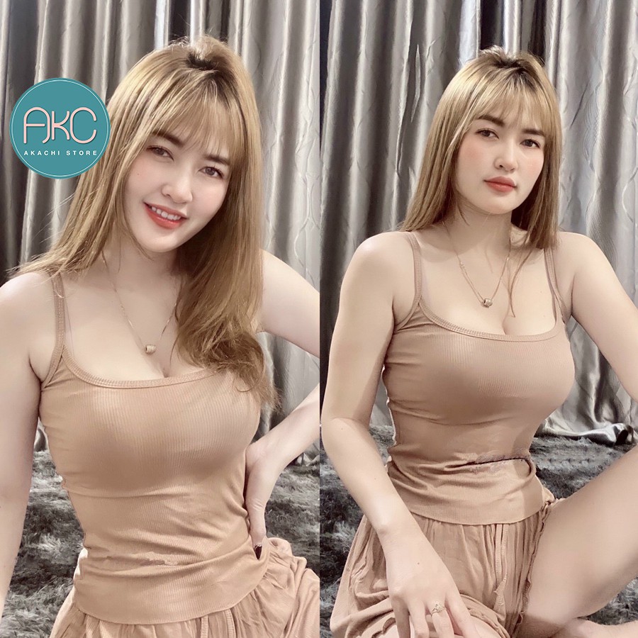Đồ ngủ 2 dây thun tăm chất mát lạnh, bộ đồ ngủ nữ hai dây sexy mềm mại, co giãn thoáng mát AKACHI - BN01 | BigBuy360 - bigbuy360.vn