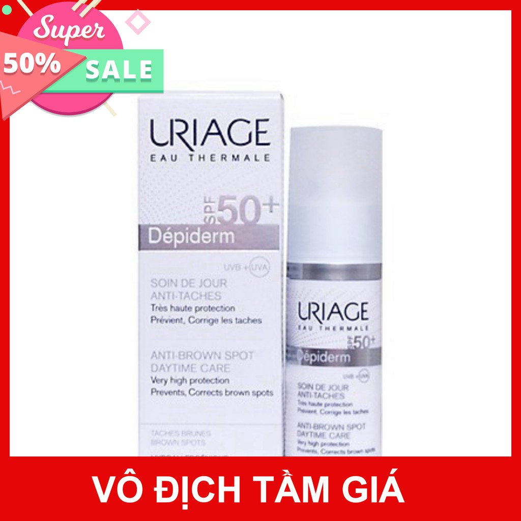 [CHÍNH HÃNG] Uriage Kem Chống Nắng Trắng Da, Ngăn Ngừa Nám Depiderm SPF50+ Soin De Jour Anti-Taches 30ml