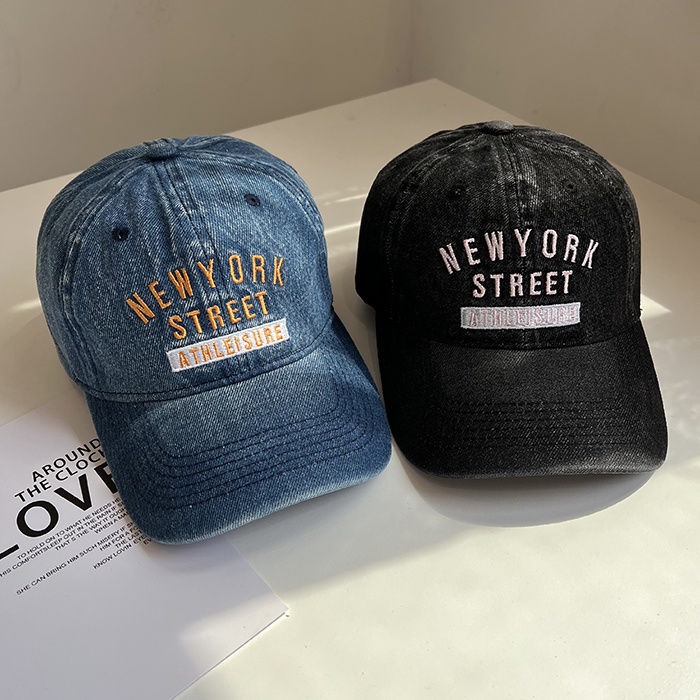 Mũ Lưỡi Trai Denim Thêu Chữ Thời Trang Cho Nữ