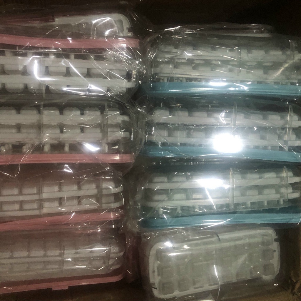 Khay làm đá viên TAILI dung tích lớn bằng silicon có nắp đậy dùng cho tủ lạnh