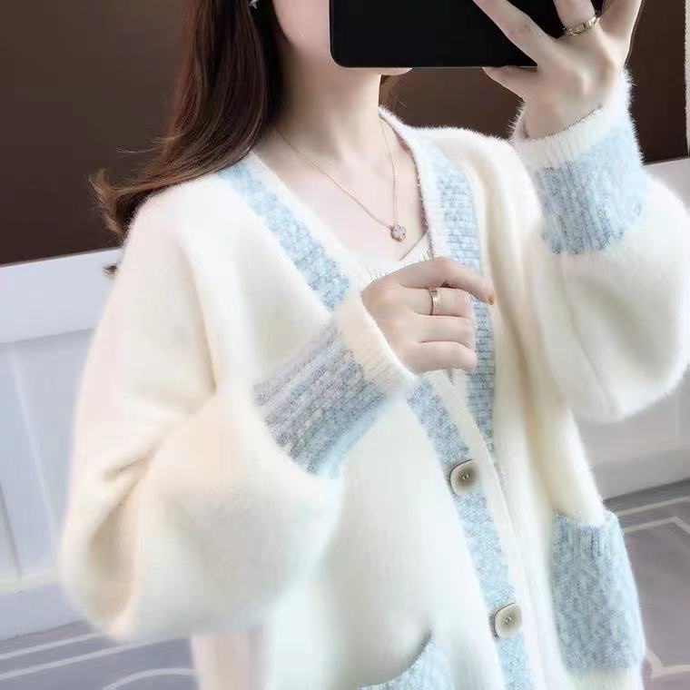 Áo Khoác Cardigan Dệt Kim Dáng Rộng Thời Trang Xuân Thu 2022 Mới Cho Nữ