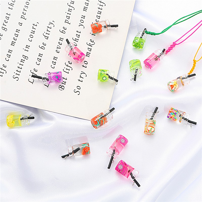 BEADIA Mặt Vòng cổ Lọ Điều Ước Thủy Tinh Mini Lấp Lánh (Có Lỗ)