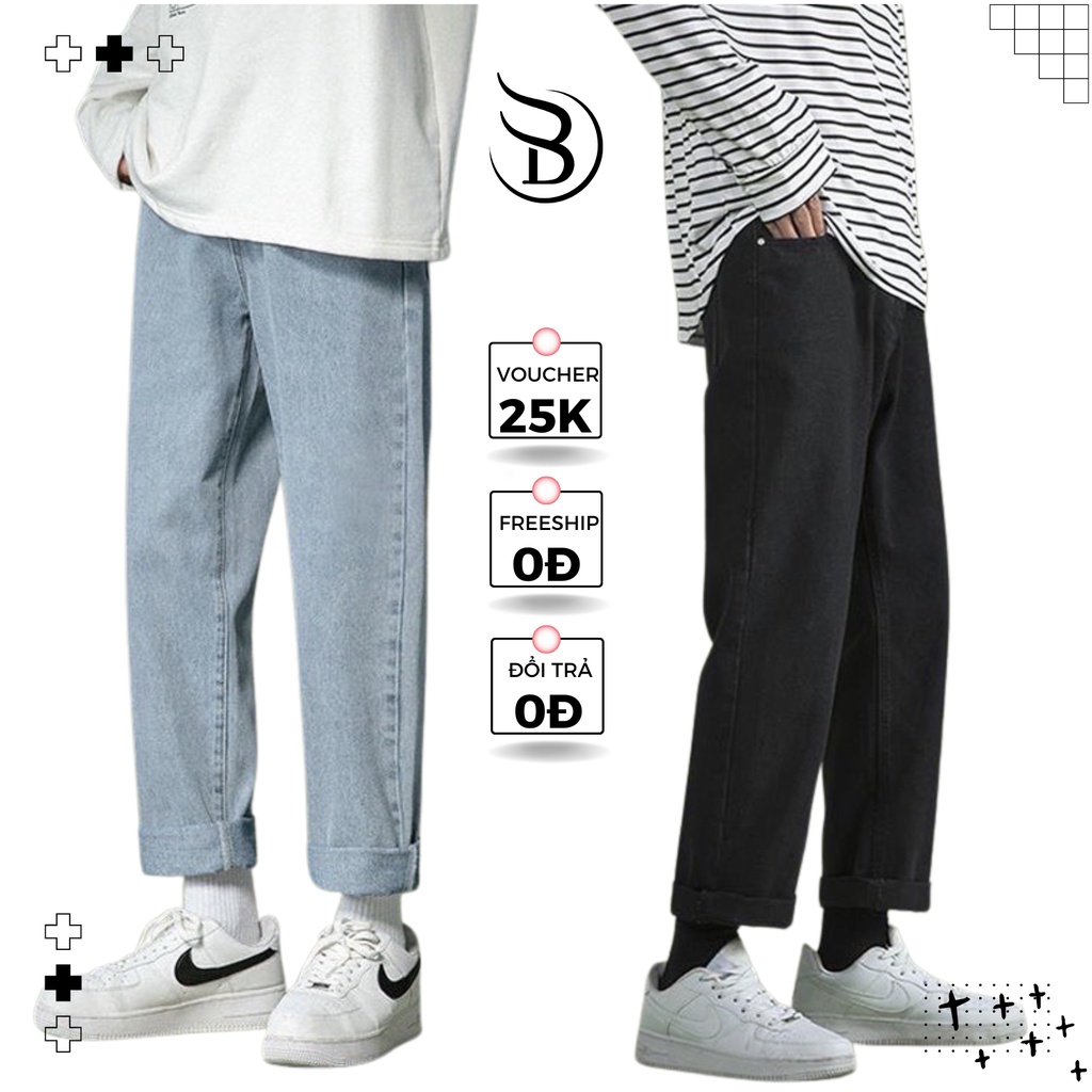 Quần Baggy Nam Nữ Xanh, Đen Trơn T1 Tại Basic Store 88