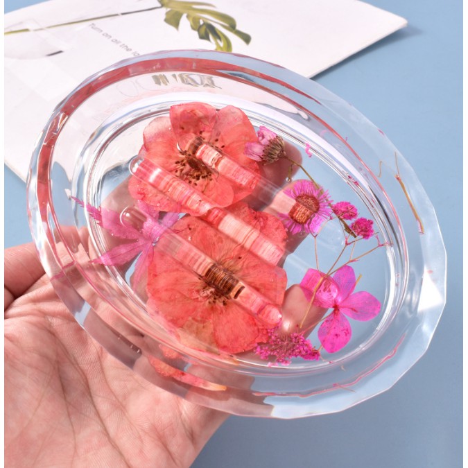 Khuôn resin làm khay đựng đồ hình oval