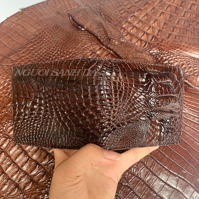 Ví bàn tay da cá sấu thật 100% Người Sành Da-kèm hộp đựng sang trọng bảo hành 6M