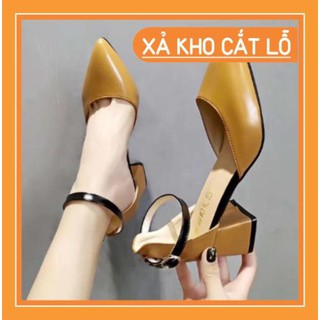 XẢ LỖ -  Giày cao gót da mềm 7cm size 35-40 (msp 1658)