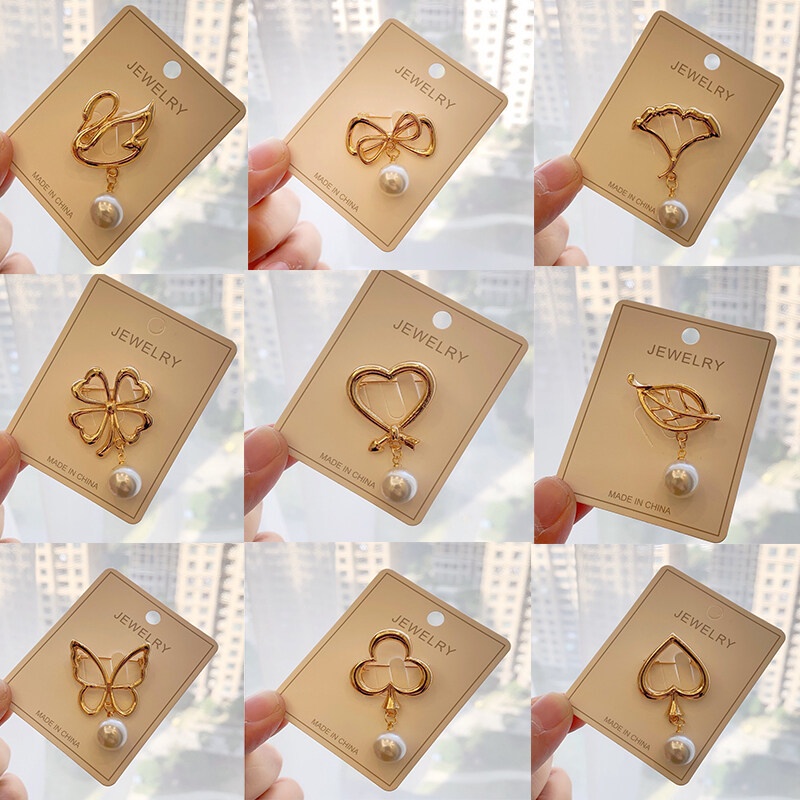 Ghim Cài Áo Hình Bướm Đính Ngọc Trai Nhân Tạo Thời Trang