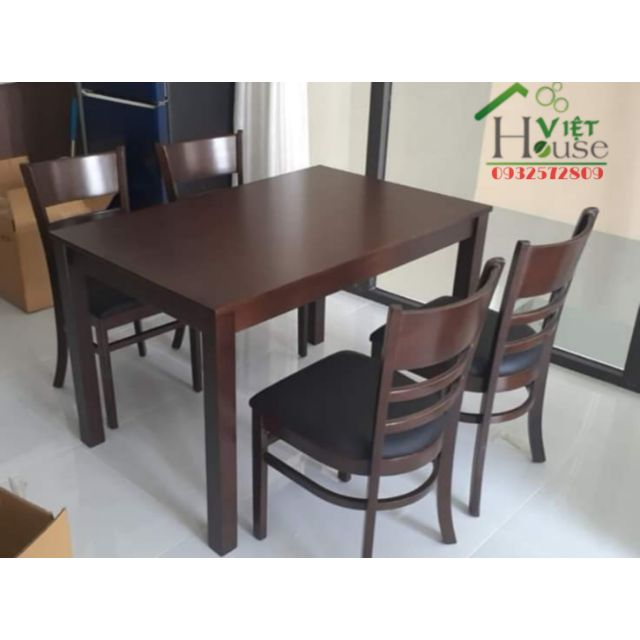 Bộ Bàn ăn Cabin 4 ghế màu walnut (Freeship nt HCM, Dĩ An, Biên Hòa) | BigBuy360 - bigbuy360.vn