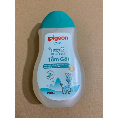 Tắm Gội Pigeon Sữa Tắm Gội Toàn Thân Trẻ Em An Toàn Cho Bé Chai Dung Tích 200 ml Mẫu Mới